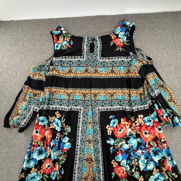 Avenue Shift Dress  Cold Shoulder Plus18 Floral Stretchy - Picture 10 of 12